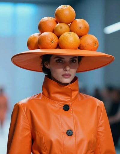Orange Avant-Garde Fashion Statement
