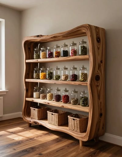 Organic Wooden Shelving Unit