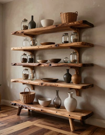 Organic Wooden Shelving Unit
