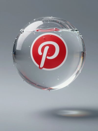 Pinterest Logo in Water Sphere