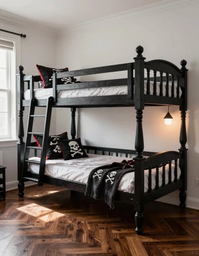 Pirate-themed Bunk Bed in Modern Bedroom