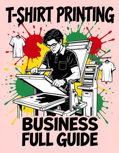Pop Art Style Screen Printing Banner with Bold Typography and Vibrant Paint Splatters