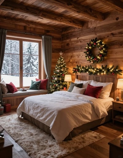Rustic Christmas Bedroom Retreat
