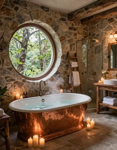 Rustic Luxurious Bathroom Oasis
