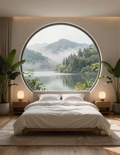 Serene Circular Bedroom Oasis