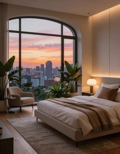 Serene City View Bedroom