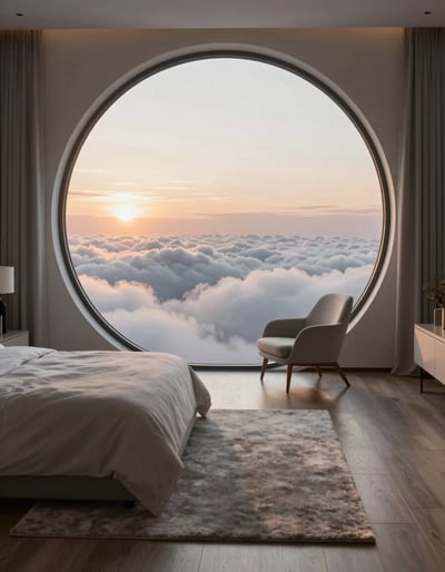 Serene Cloud-Tops Bedroom Oasis