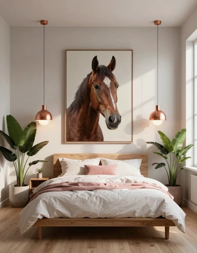 Serene Equine-Inspired Bedroom Oasis