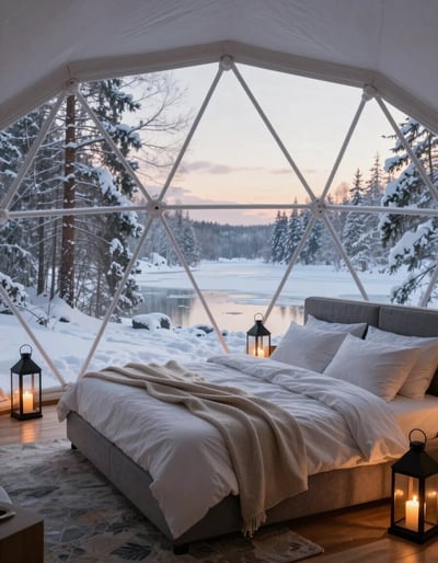 Serene Geodesic Dome Bedroom