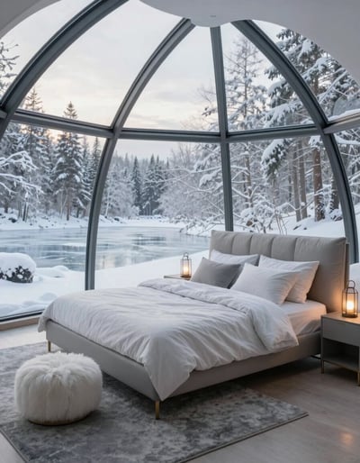 Serene Geodesic Dome Bedroom