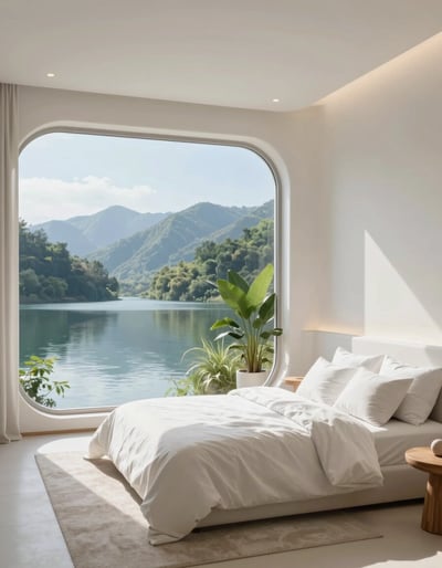 Serene Lakeside Bedroom Retreat