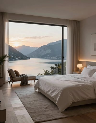 Serene Lakeside Bedroom Retreat
