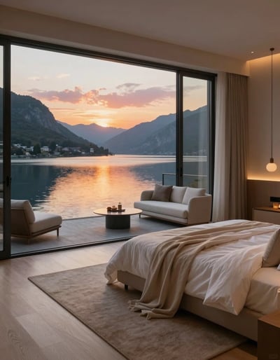 Serene Lakeside Bedroom Retreat