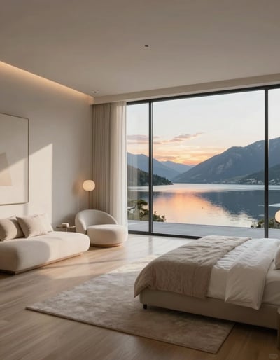 Serene Lakeside Bedroom Retreat