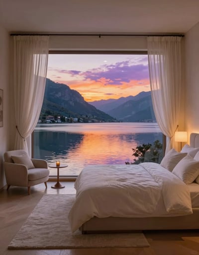 Serene Lakeside Bedroom Retreat