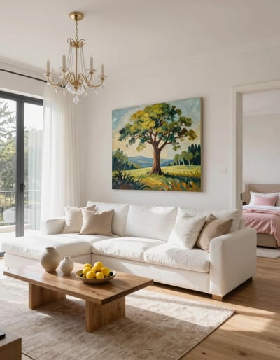 Serene Living Room with Natural Elegance