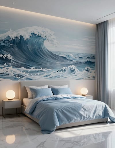 Serene Oceanic Bedroom Retreat