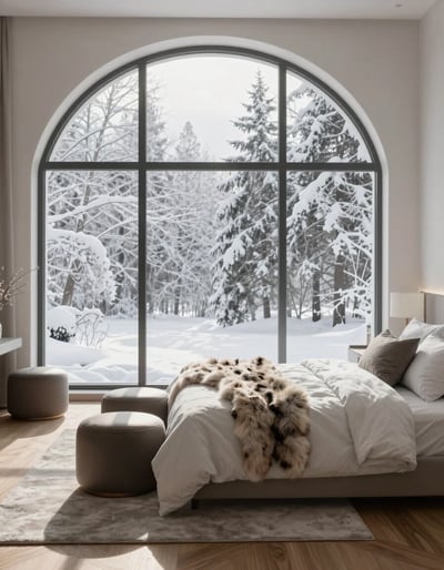 Serene Winter Retreat Bedroom