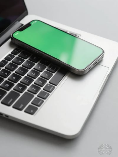 Silver Smartphone on Laptop Keyboard