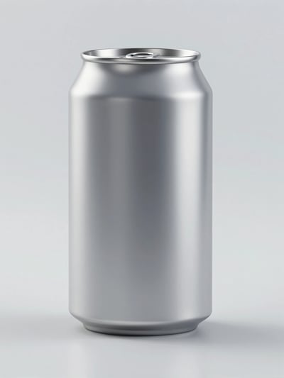 Sleek Silver Aluminum Beverage Can