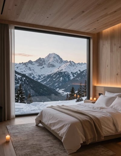 Snowy Mountain Retreat Bedroom