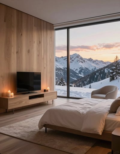 Snowy Mountain Retreat Bedroom