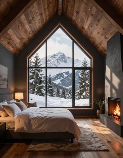 Snowy Mountain Retreat Bedroom