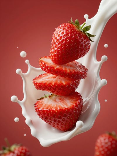 Strawberry Milk Splash Mockup
