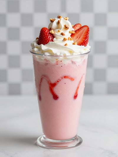 Strawberry Milkshake Mockup