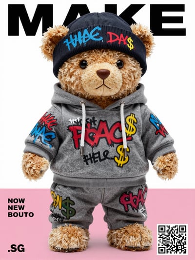 Streetwear Teddy Bear Luxury Mockup