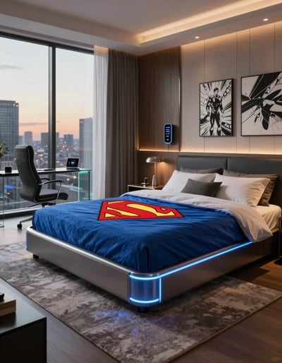 Superman's Futuristic Bedroom Oasis
