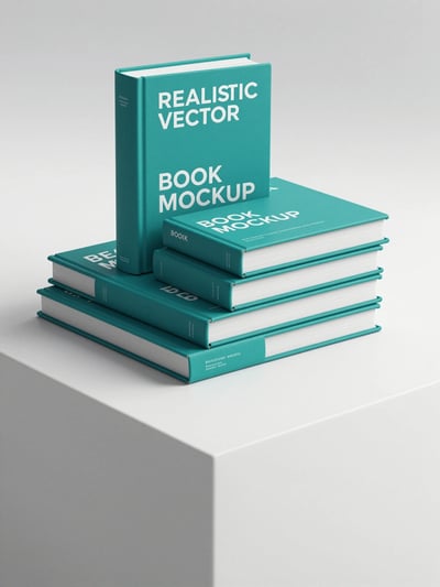 Teal Book Mockup Trio