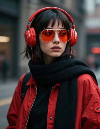 Urban Edgy Chic with Red Accents