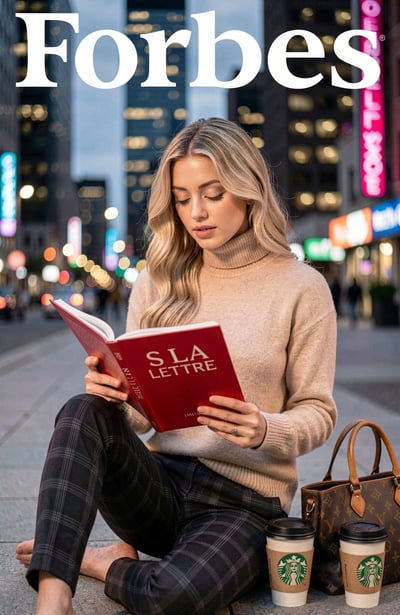 Urban Elegance: Beige Turtleneck and Plaid Trousers