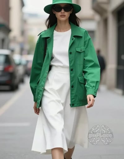 Urban Elegance: Green and White Chic
