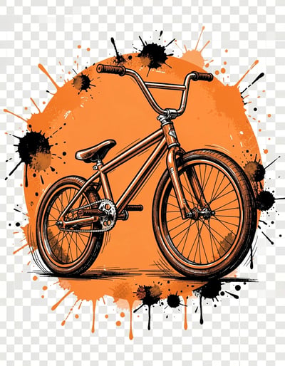 Vibrant Pop Art BMX Bicycle Banner with Bold Lines and Dynamic Energy for Stickers and Prints