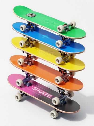 Vibrant Skateboard Stack Mockup