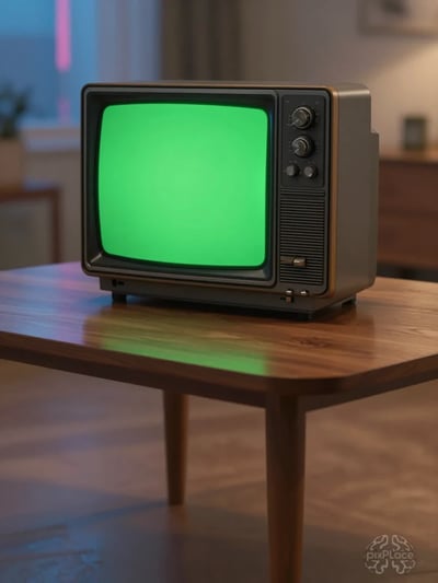 Vintage CRT Television Mockup