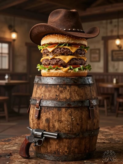 Western Cheeseburger Hero Mockup