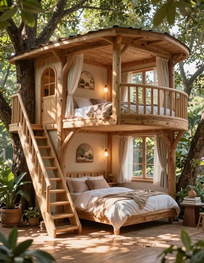 Whimsical Treehouse Bedroom