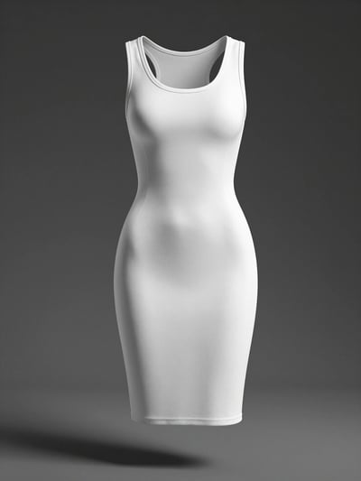 White Athletic Chic Mini Dress Mockup