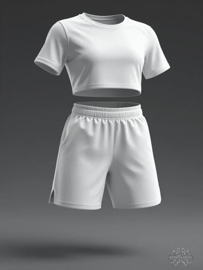 White Athletic Wear Set Mockup