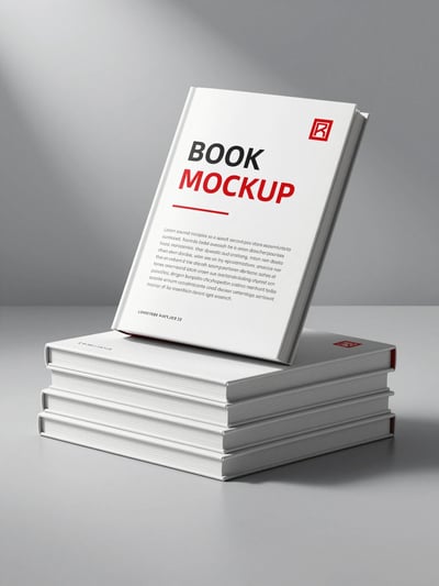 White Book Mockup on Gray Background