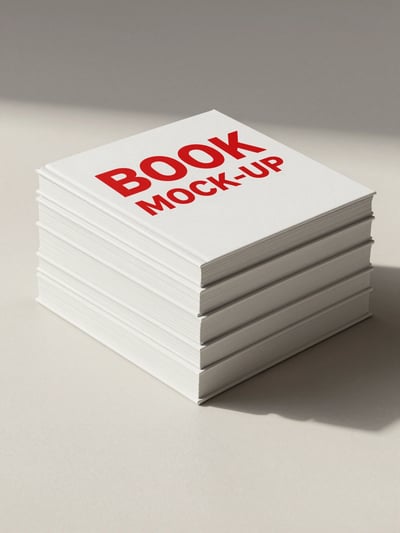 White Book Mockup with Red Title