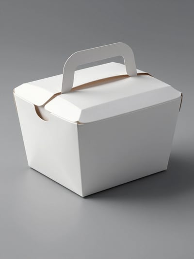White Carry-Out Food Box Mockup