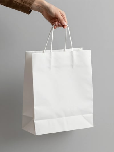 White Paper Shopping Bag Mockup