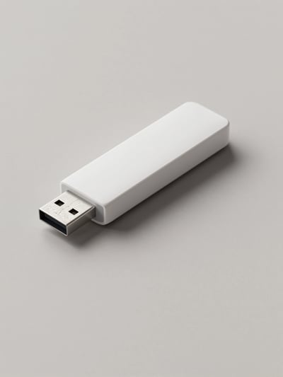 White USB Flash Drive with Cap