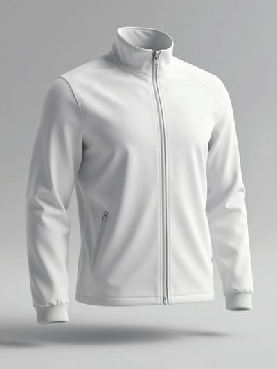 White Zip-Up Jacket Product Mockup