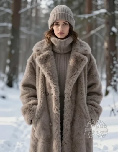 Winter Luxe: Taupe Faux Fur Ensemble