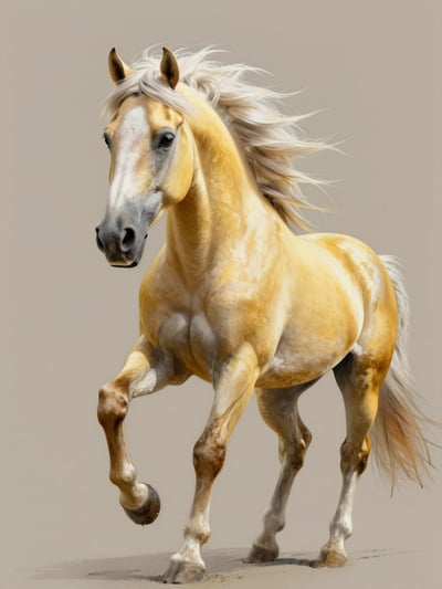 Yellow Horse Illustration
